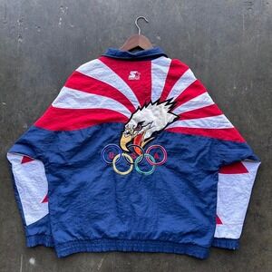 Vintage 1996 Olympics Team USA Stars & Stripes Eagle Embroidered Jacket Starter